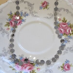 Elegant Silver Disc Necklace